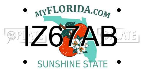 IZ67AB Florida License Plate