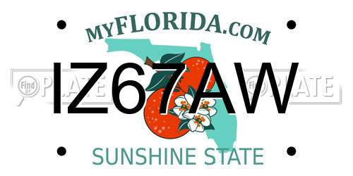 IZ67AW Florida License Plate