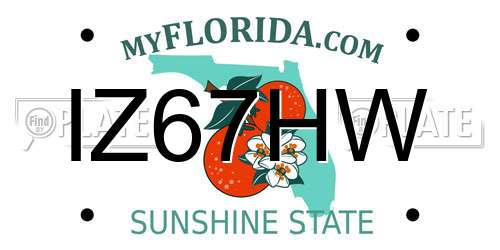 IZ67HW Florida License Plate