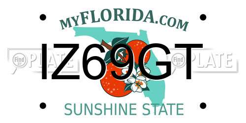 IZ69GT Florida License Plate
