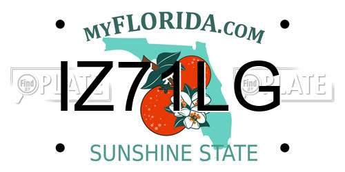 IZ71LG Florida License Plate