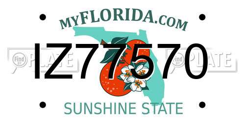 IZ77570 Florida License Plate