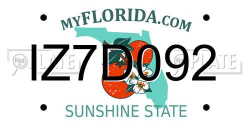 IZ7D092 Florida License Plate