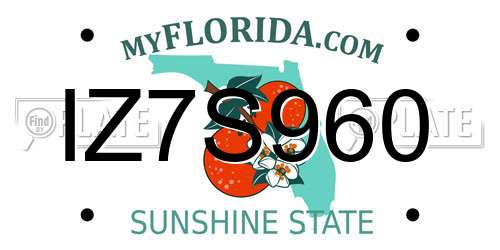 IZ7S960 Florida License Plate