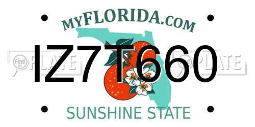IZ7T660 Florida License Plate