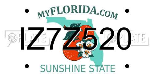 IZ7Z520 Florida License Plate