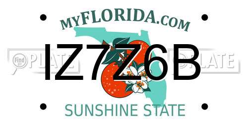 IZ7Z6B Florida License Plate