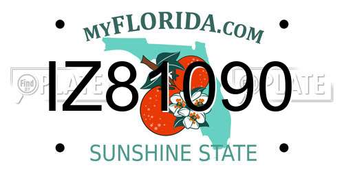 IZ81090 Florida License Plate