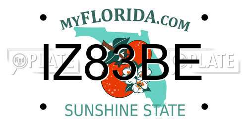 IZ83BE Florida License Plate