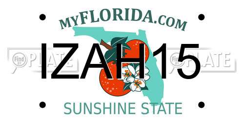 IZAH15 Florida License Plate