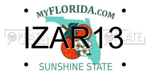 IZAR13 Florida License Plate