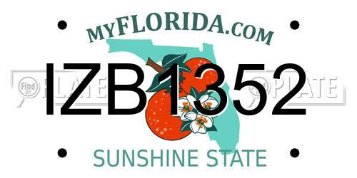IZB1352 Florida License Plate