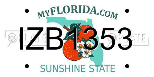 IZB1353 Florida License Plate