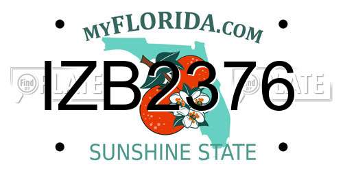 IZB2376 Florida License Plate
