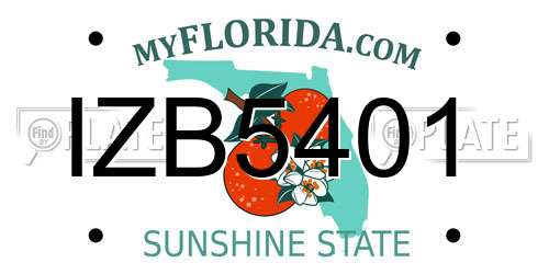 IZB5401 Florida License Plate