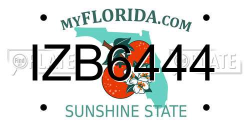 IZB6444 Florida License Plate