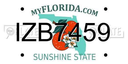 IZB7459 Florida License Plate