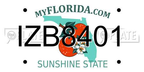 IZB8401 Florida License Plate
