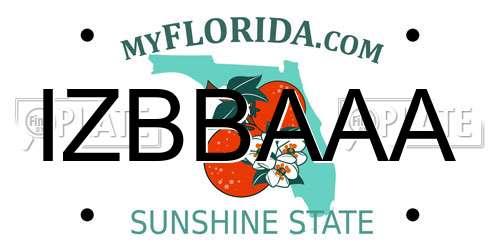 IZBBAAA Florida License Plate