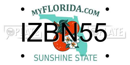 IZBN55 Florida License Plate