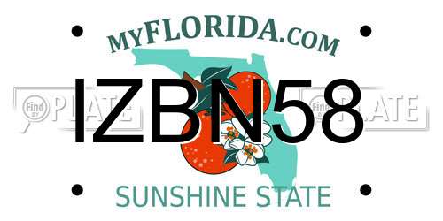 IZBN58 Florida License Plate