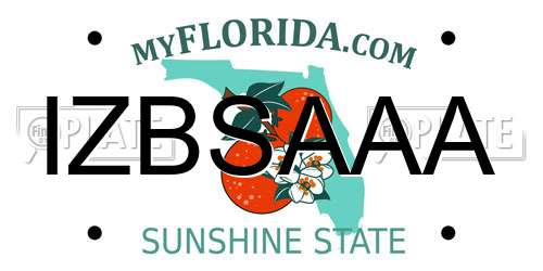 IZBSAAA Florida License Plate