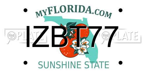 IZBT77 Florida License Plate
