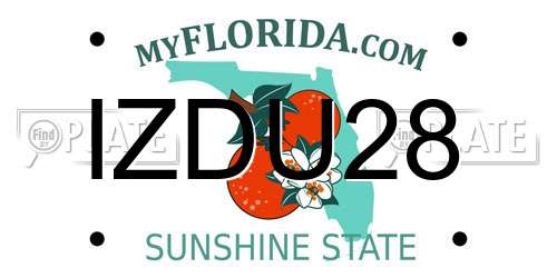 IZDU28 Florida License Plate