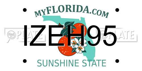 IZEH95 Florida License Plate