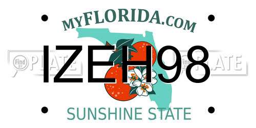 IZEH98 Florida License Plate