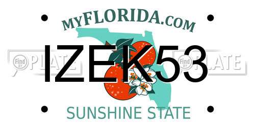 IZEK53 Florida License Plate