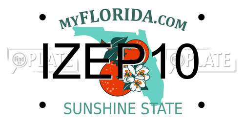 IZEP10 Florida License Plate