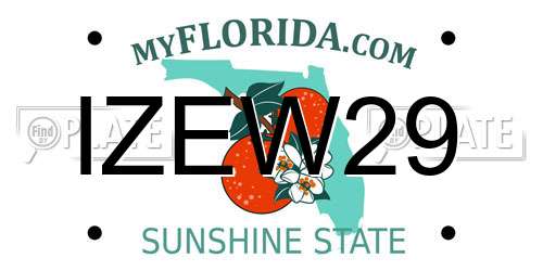 IZEW29 Florida License Plate