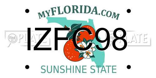 IZFC98 Florida License Plate