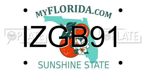 IZGB91 Florida License Plate