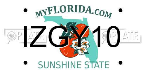 IZGY10 Florida License Plate