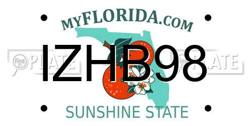 IZHB98 Florida License Plate