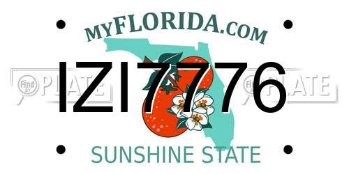 IZI7776 Florida License Plate