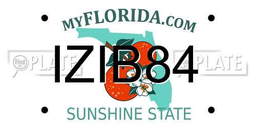 IZIB84 Florida License Plate