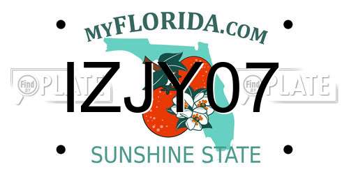 IZJY07 Florida License Plate