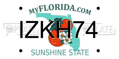 IZKH74 Florida License Plate