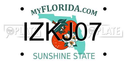 IZKJ07 Florida License Plate