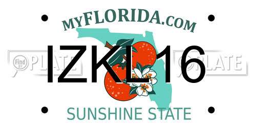IZKL16 Florida License Plate
