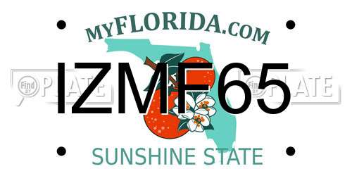 IZMF65 Florida License Plate