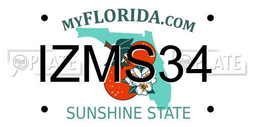 IZMS34 Florida License Plate