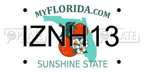 IZNH13 Florida License Plate