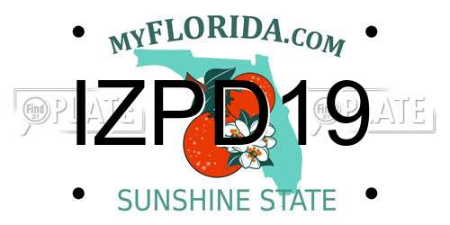IZPD19 Florida License Plate