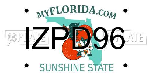 IZPD96 Florida License Plate