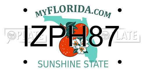 IZPH87 Florida License Plate