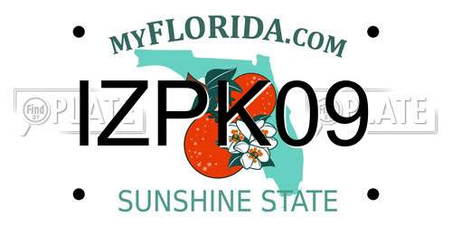 IZPK09 Florida License Plate